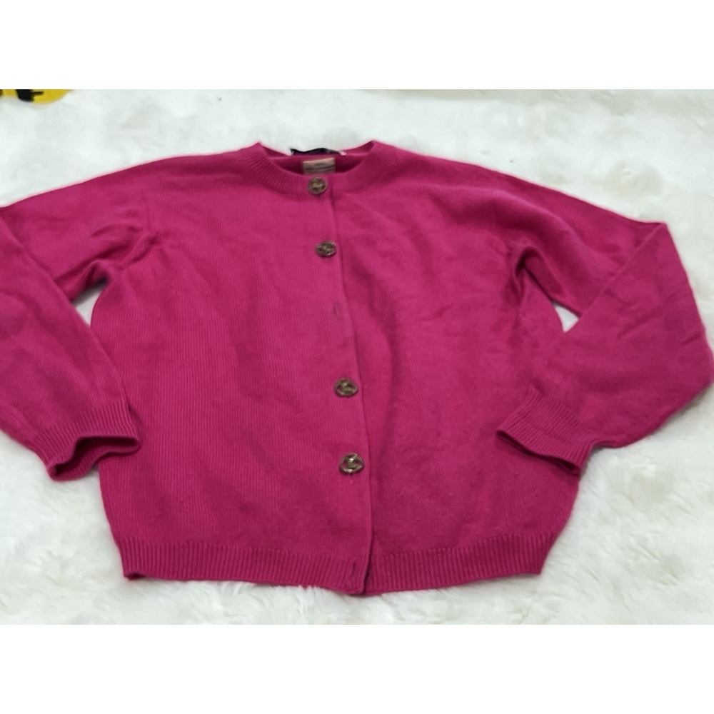 VTG 70s Ballantyne Pure Cashmere  Classic Women's Cardigan Made in Scotland Pink
